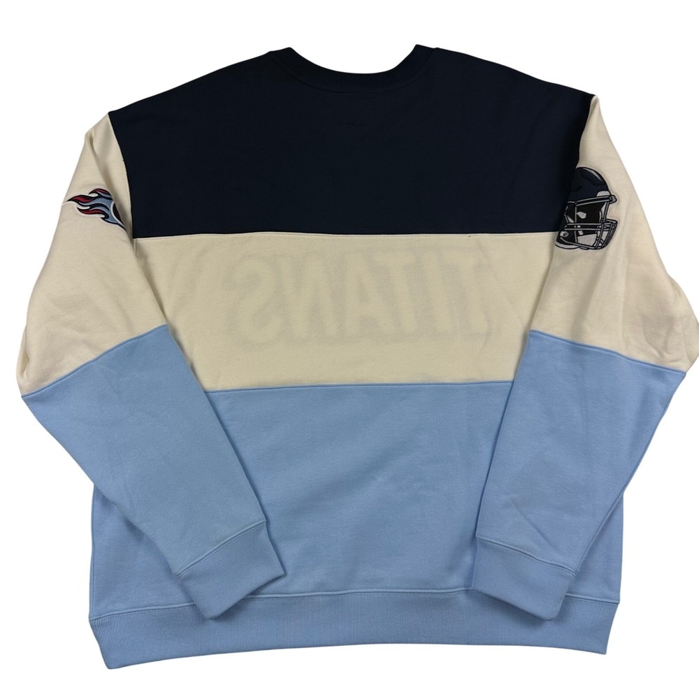 NEW 47 Brand Tennessee Titans NFL Crewneck Sweatshirt Blue Cream Maximalist XL - Picture 12 of 12